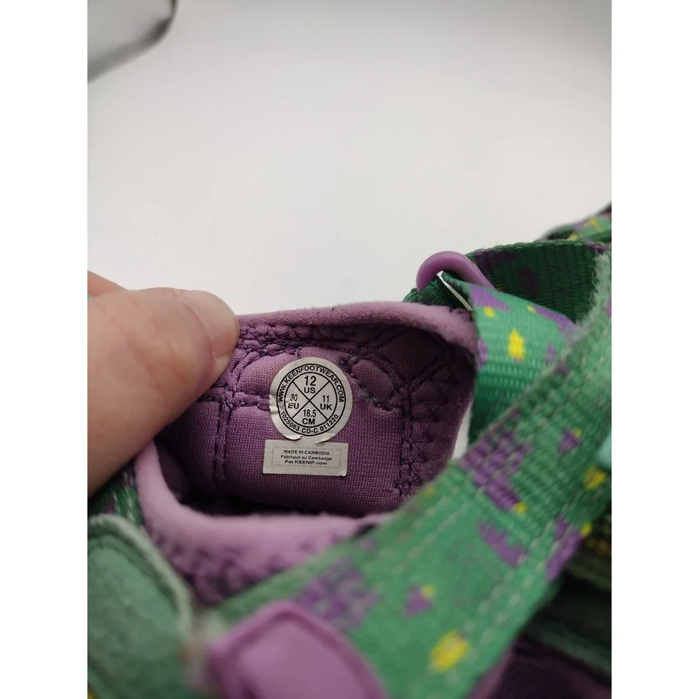 Keen Newport H2 Kids Green Purple Water Sandals Hiking Shoes Size 12 1025063